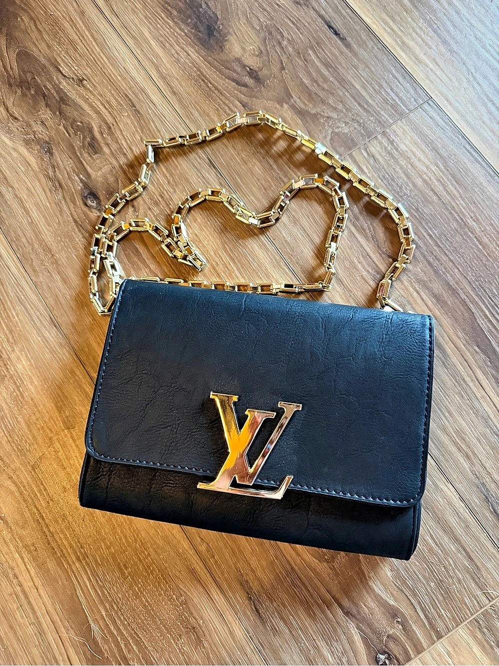 Louis Vuitton Black Chain Crossbody Bag Faux